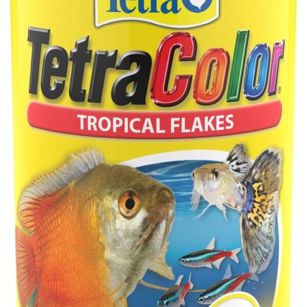 TetraColor Tropical Flakes, Color Boosting Fish Food, Nutritionally Balanced Diet for Tropical Fish, 2.2 oz