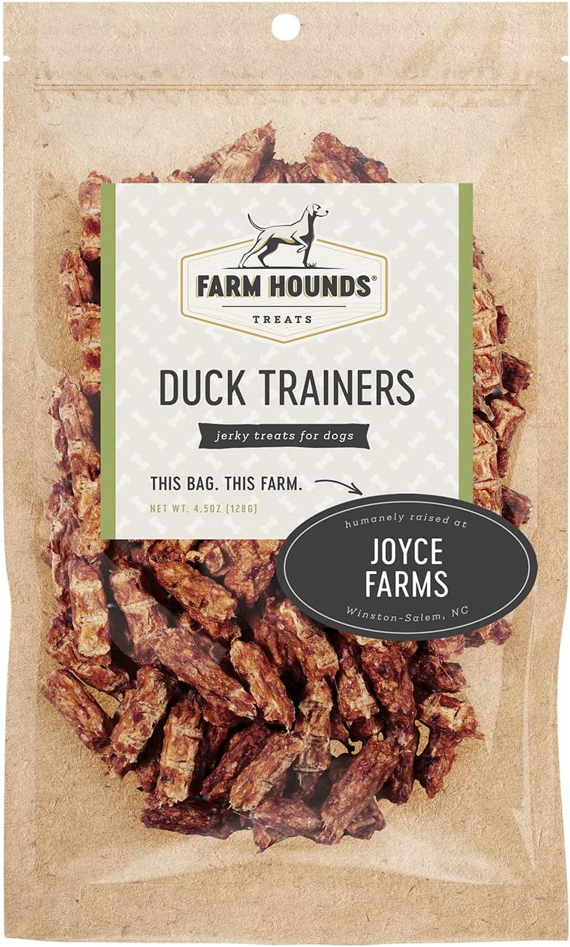 Farm Hounds - Duck Trainers - Premium Natural Jerky for Dogs - 100% Humanely Raised - Easy-Break - Great for Training & Treats - No Added Fillers - Made in USA - 4.5 oz - 1 Pack Farm Hounds - Duck Trainers - Premium Natural Jerky for Dogs - 100% Humanely Raised - Easy-Break - Great for Training & Treats - No Added Fillers - Made in USA - 4.5 oz - 1 Pack
