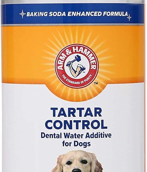 Arm & Hammer Dog Water Additive for Dental Care - Bad Breath Eliminator for Dogs & Dog Breath Freshener - Dog Tooth Plaque Cleaner & Dog Tartar Remover - 16 Fl Oz Dental Rinse for Dogs - Package of 1