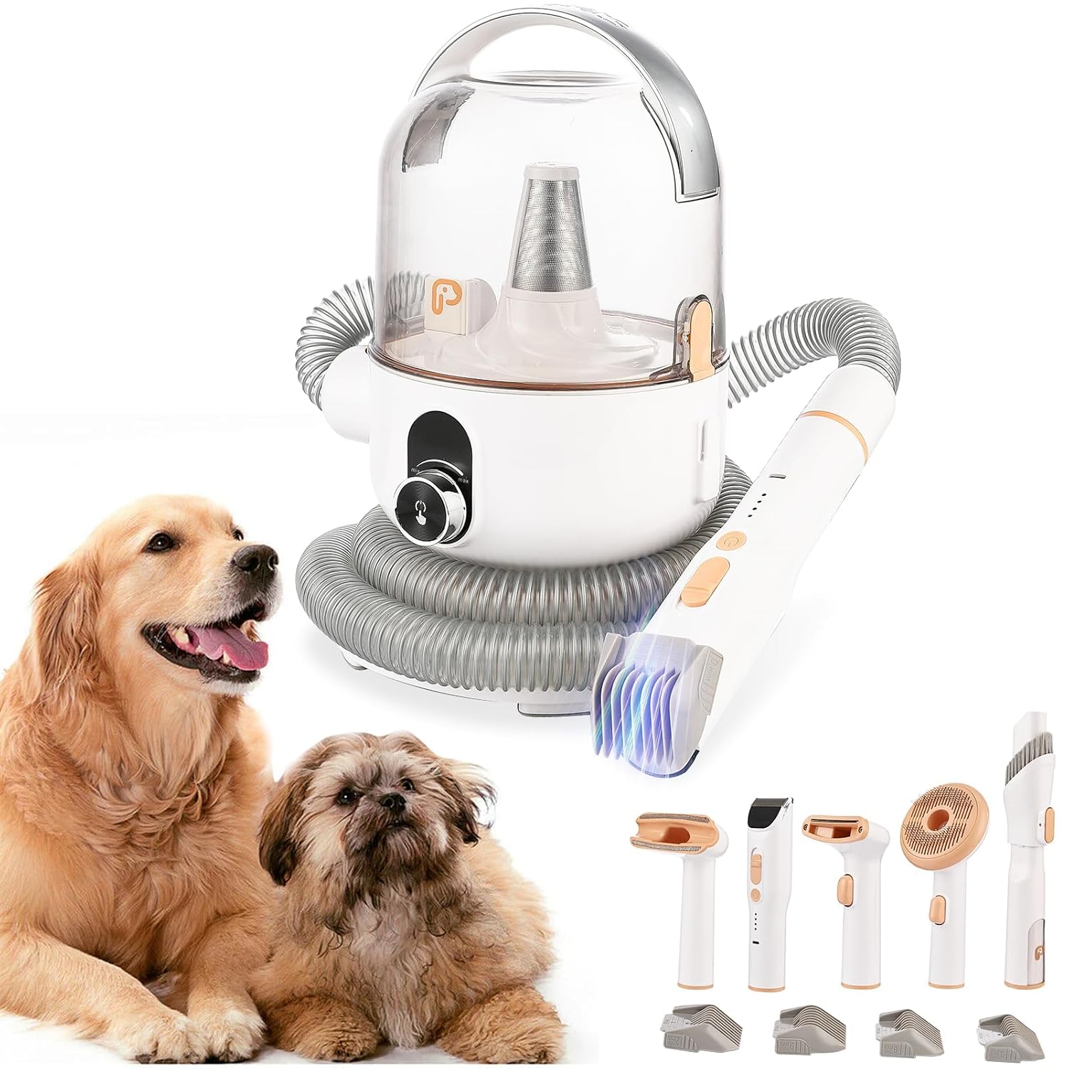 Dog Hair Vacuum & Pet Grooming Kit, 5 in 1 Pet Grooming for Dogs Cats, 2L Large Capacity Pet Hair Vacuum, Low Noise Dog Hair Vacuum for Shedding Pet Hair, Home Cleaning, White Dog Hair Vacuum & Pet Grooming Kit, 5 in 1 Pet Grooming for Dogs Cats, 2L Large Capacity Pet Hair Vacuum, Low Noise Dog Hair Vacuum for Shedding Pet Hair, Home Cleaning, White