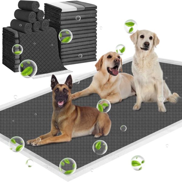 ELEGX Extra Large 31"x47" 30 Odor-Control Super Absorbency Charcoal Pee Pads - Thicken Disposable Potty Pads for Dogs and Cats