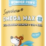 Wonder Paws Fish Oil for Dogs - Omega 3 for Dogs from Alaskan Salmon, Cod & Krill Oil - EPA DHA Fatty Acids - Less Shedding & Itching - Skin, Joint, Immune & Heart Health - Liquid Supplement (16 oz)
