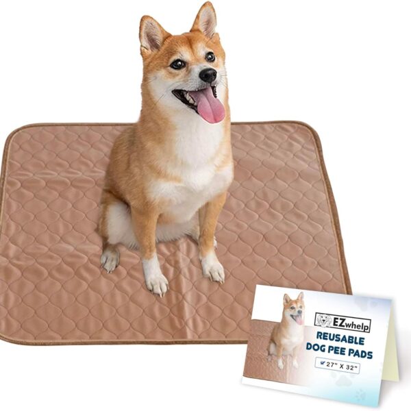 EZwhelp Reusable Dog Pee Pads - Waterproof Training Pads for Dogs - Washable & Sanitary-Rounded Corners-Laminated, Lightweight, Durable - Pet Essentials for Puppy Training and Whelping - 27"x32"