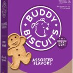 Buddy Biscuits 16 oz. Box of Crunchy Dog Treats Made with Assorted Flavors of Roasted Chicken, Grilled Beef, and Sharp Cheddar