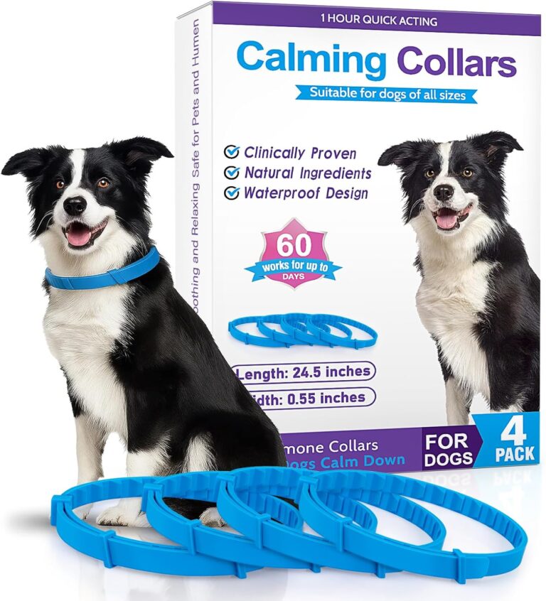 Calming Collar for Dogs 4 Packs: Pheromone Collar for Dogs, Separation/Stress/Anxiety Relief for Pets,Lasts 60 Days,25 Inches Size Flexible Adjustable for Small Medium Large Dog