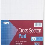 TOPS Cross-Section Pads, 8-1/2" x 11", Glue Top, Graph Rule (10 x 10), 50 Sheets (35101)