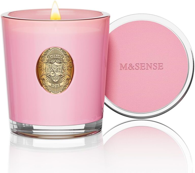 M&SENSE Natural Soy Candle | Peony Blush&Pink | 9.2 oz, 50H Burn Time | Luxury Scented Candle for Relaxation, Gifting, Home Dcor | Ideal for Bedroom, Office, Party Ambiance