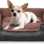 Dog Bed for Small Dogs - Washable Dog beds with Sides, Comfortable and Breathable Pet Couch Bed with Non-Slip Bottom, Black