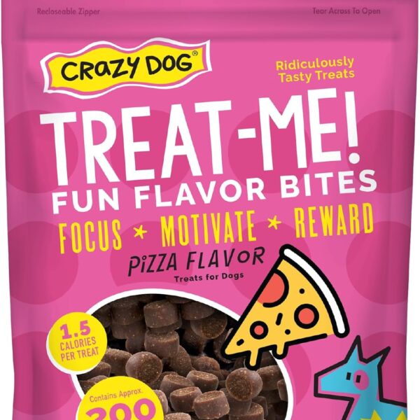 Crazy Dog Treat-Me! Mini Treats, Pizza, 4 oz. Bag