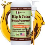 Natural Dog Company Liquid Glucosamine for Dogs, Hip & Joint Oil, Extra Strength Cartilage, Joint Supplement for Dogs, Helps Mobility, Eases Occasional Stiffness, Glucosamine Chondroitin, 32 oz.