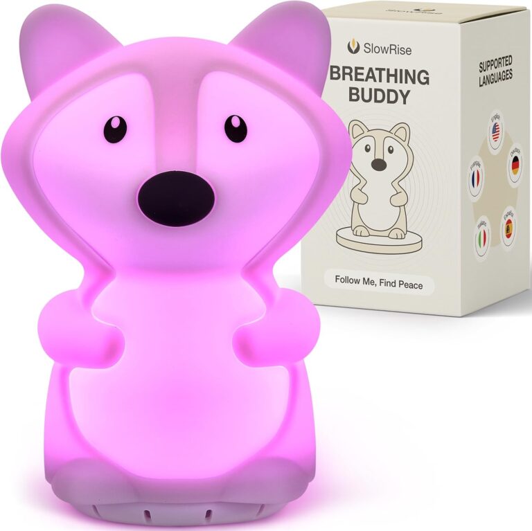 Speaking Breathing Lamp with Guided Meditation & Calming Light | Stress & Anxiety Relief Tool for Adults & Kids | Box Breathing, Sleep, Relaxation & Focus Exercise Device | Self Care Gift