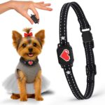Bark Collar for Small Dogs 5-15 lbs with Magnetic Charging  No Shock, 3 Beep & Vibration Modes, 5 Sensitivity Levels  Humane Stop Anti-Barking Device  Dog Training Bark Collar (Black/Red Heart)