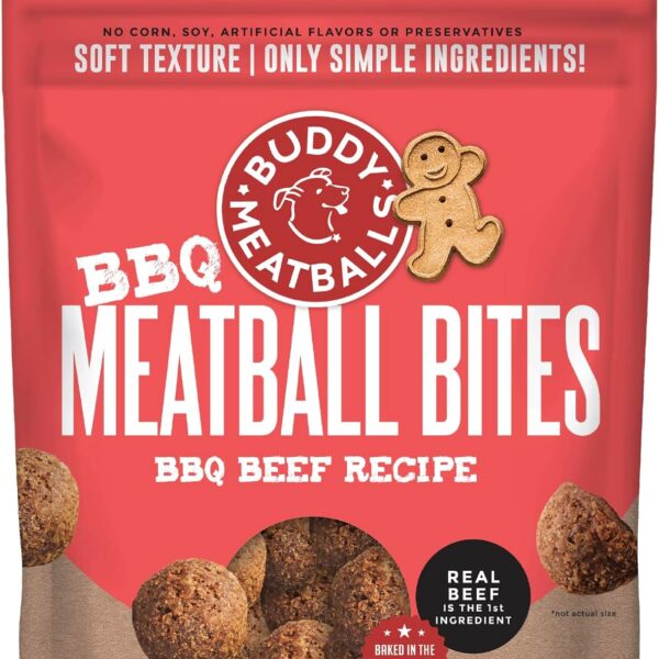 Buddy Biscuits Meaty Meatball Bites Dog Treats, BBQ Beef, 7 oz. Bag