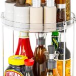 2 Tier Lazy Susan Turntable for Cabinet,Countertop,Pantry,9.5"W Spinning Seasoning Organizer,Double Rotating Kitchen Spice Rack Organizer and Condiments,Medicine,Vitamin Bottle Organizer Carousels,1Pc