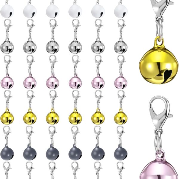30 Pcs Pet Bells for Dog Metal Jingle Bells Loose Beads Pet Collar Accessories Colorful Loud Pendant Bell Anti-Lost Training Bell for Puppy Cat Dog Charm DIY Crafts