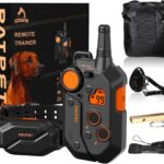 PATPET Dog Training Collar, 1.2 Mile Range 101 Training Levels Dog Shock Collar with Remote Control (15-150 lbs), Waterproof 100% Safe E Collar for Large Breed for Dogs Black with Vivid Orange