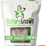 Nature Gnaws Beef Gullet Springs for Dogs 7-8" (6 Count) - Natural Beef Jerky Stick Dog Chew Treats - Rawhide Free