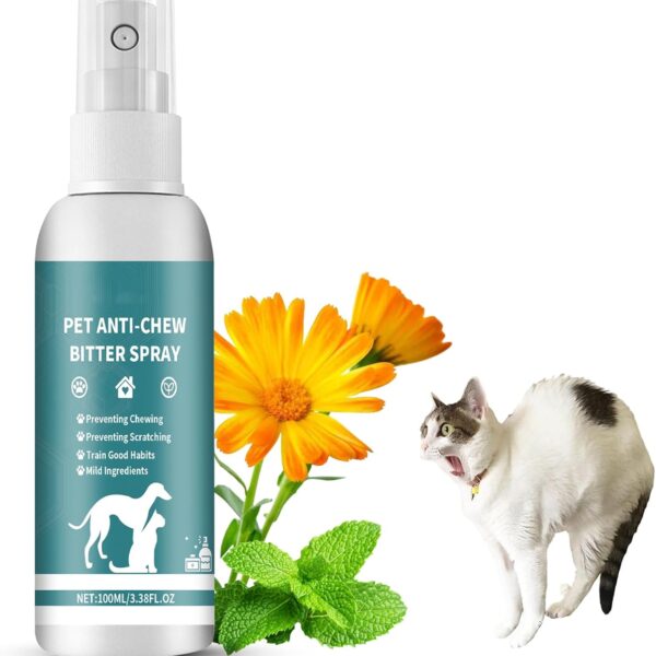 axofwga Cat Deterrent Spray, Spray 100% Natural Cat Spray Deterrent, Effectively Guides Training, Prevent Cat Scratching and Urine Marking Training Aid, Cat Deterrent for Indoor & Outdoor (Cyan)