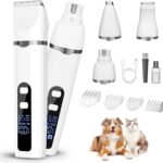 Sddiokyc Dog Grooming Kit Hair Clipper with LCD Display - Low Noise Pet Hair Trimmer, Dog Nail Grinder Clippers for Grooming, Rechargeable Cordless Waterproof Paw Trimmer for Cats and Other Pets