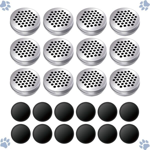 12 Pack Dog Pet Scent Training Box,Magnets Dogs Cat Scent Work tins,Dog Nose Work containers, Smell Metal Kit for Dogs Training, Pet Aluminium Tins