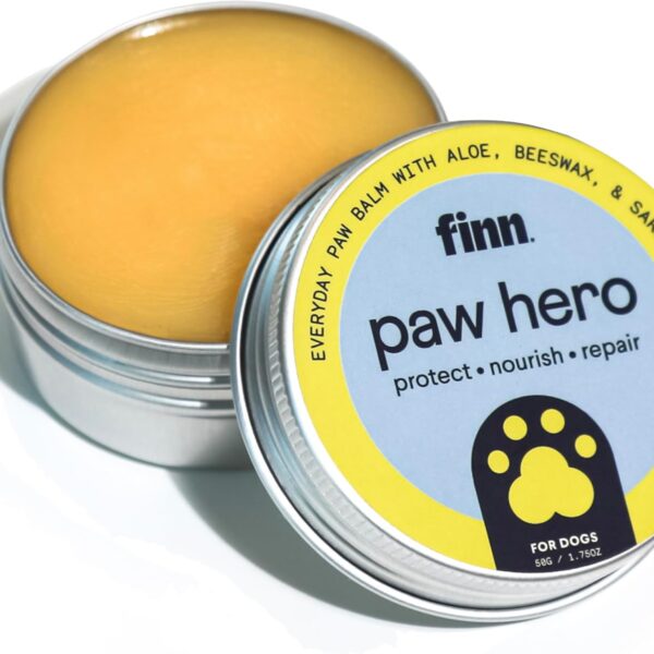 Finn Paw Hero Natural Dog Paw Balm | Winter Paw Protection from Snow, Salt & Ice | Moisturizing & Lick-Safe - 1.75 oz