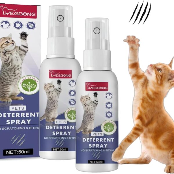 Cat Deterrent Spray, Cat Spray Deterrent for Urine Marking & Scratching, Cat Scratch Deterrent for Indoor & Outdoor, Effective Anti-Scratch Training Aid, Prevents Scratching & Chewing Furniture,100ml