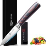 PAUDIN Paring Knife, 3.5 Inch Fruit Knife, High Carbon 5Cr15Mov Stainless Steel Forged Paring Knife, Ultra Sharp Small Kitchen Knife, Ergonomic Wooden Handle with Elegant Gift Box