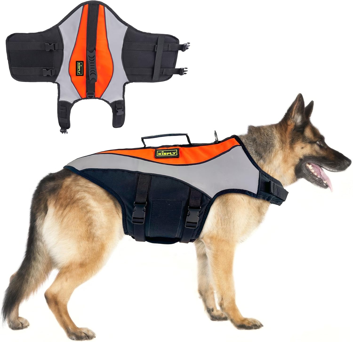 Dog Life Jackets for Large Breeds Reflective Dog Life Vests for Swimming and Boating, Buoyancy Aid with Rescue Handle, Adjustable Swim Safety Vest (XL, Orange) Dog Life Jackets for Large Breeds Reflective Dog Life Vests for Swimming and Boating, Buoyancy Aid with Rescue Handle, Adjustable Swim Safety Vest (XL, Orange)