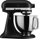 KitchenAid Artisan Series 5 Quart Tilt Head Stand Mixer with Pouring Shield KSM150PS, Matte Black