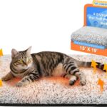 Self Warming Cat Bed, Heated Cat Bed, 2.0 Upgraded Dual-Layer Thermal Foil Heating Pad, Plush Self-Heating Pet Mat for Crate, Floor, with Removable Washable Cover, Non-Slip, 15"x19"