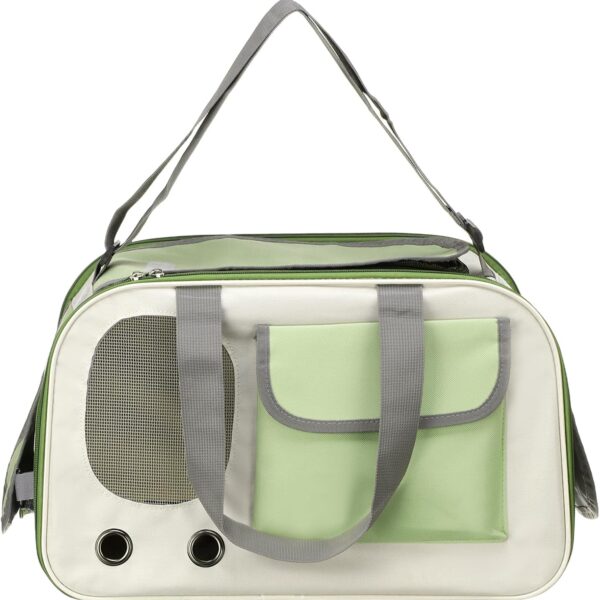 PETAXCELL Pet Backpack Carrier, Portable Expandable and Ventilated, Oxford Cloth Dogs Cats and Small Animals Travel Bag 17.72", (Green, 1 Pcs), Intended for Hiking/Camping/Traveling