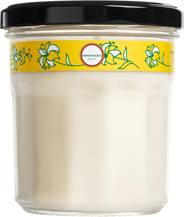 MRS. MEYER'S CLEAN DAY Soy Aromatherapy Candle, 35 Hour Burn Time, Made with Soy Wax and Essential Oils, Honeysuckle, 7.2 Oz