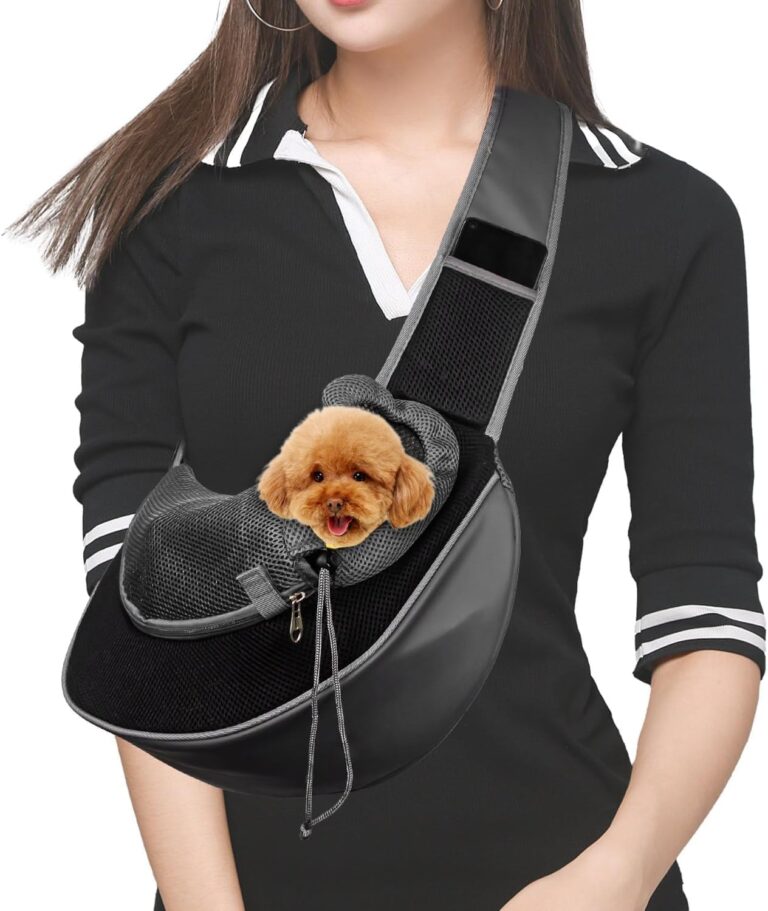 Pet Dog Sling Carrier Pocket Adjust Strap Anti-Falling Design Breathable Mesh Travel Safe Sling Bag Carrier for Dogs Cats