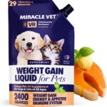 Miracle Vet High-Calorie Weight Gainer for Dogs & Cats - Multivitamin Nutritional Supplement Gel, Omega Fish Oil, Calcium - Puppy, Senior, Prenatal Cat & Dog Vitamins, Supplements for Weight Gain