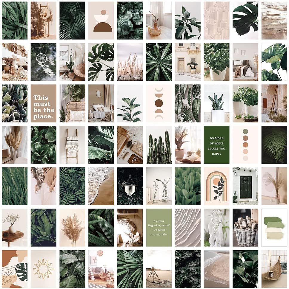 bOPART 70pcs Wall Collage Kit Aesthetic Picures, Green Plant Room Decor Aesthetic Collage Picture Wall Decor for Teen Girls/boys Room bedroom Dorm (4x6 inch) bOPART 70pcs Wall Collage Kit Aesthetic Picures, Green Plant Room Decor Aesthetic Collage Picture Wall Decor for Teen Girls/boys Room bedroom Dorm (4x6 inch)