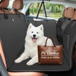 Tails & Tales Back Seat Extender for Dogs, Waterproof Dog Car Seat Cover with Hard Bottom, 2025 Upgraded Double-Thick PU Leather, Anti-Scratch, Supports up to 400 lbs, Safer, Easy to Use and Clean
