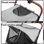 PawLuxe Dog Stroller for Large & Medium Dogs up to 120lbs, All-Terrain Foldable Pet Wagon with Dual Entry, 9.5" Air-Filled Wheels, One-Foot Brake, Ideal for Multiple Pets or Senior Dogs (Black)