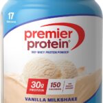 Premier Protein Powder, Vanilla Milkshake, 30g Protein, 1g Sugar, 100% Whey Protein, Keto Friendly, No Soy, Gluten Free, 23.3 oz, 17 Servings (Packaging May Vary)