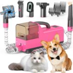 YDHZ All-in-One Dog Grooming Clippers Kit with Pet Grooming Vacuum & Dog Hair Dryer, 1.8L Dust Cup, 5 Grooming Tools Cats Vacuum for Shedding Grooming