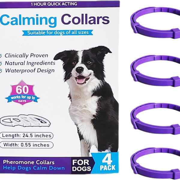 Calming Collar for Dogs4Pcs Adjustable Pheromone Collar for DogsRelief Anxiety Stress Long Lasts 60 Days