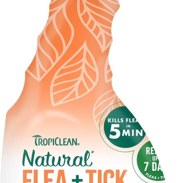 TropiClean Natural Maximum Strength Flea and Tick Spray for Dogs, 16oz