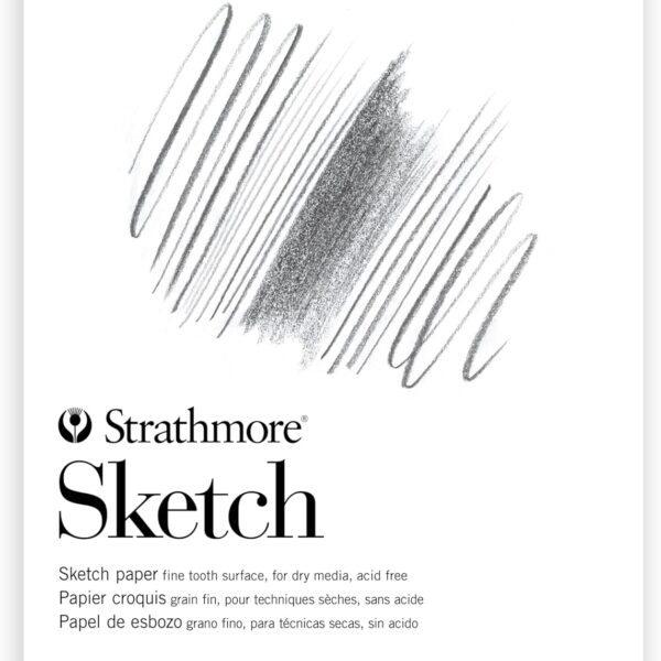 Strathmore 200 Series Sketch Pad, 9x12 inch, 100 Sheets, Tape Bound - Artist Sketchbook for Drawing, Illustration, Art Class Students