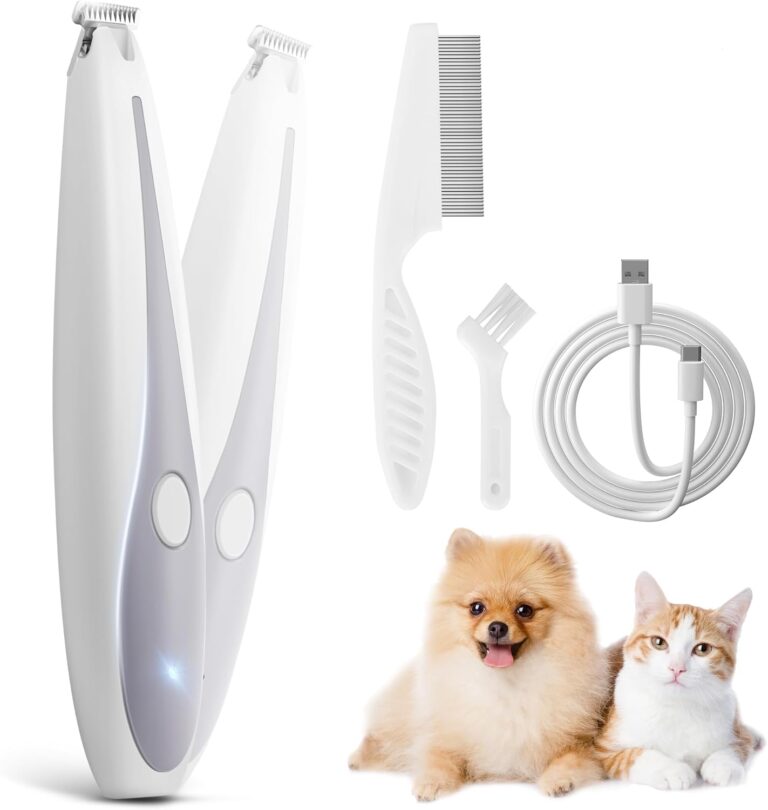 kurtmark Dog Paw Trimmer, Quiet 35dB Pet Clippers, 2-Speed Rechargeable Grooming Tool for Dogs & Cats,Safe Hair Trimmer for Paws, Eyes, Ears, Face & Rear