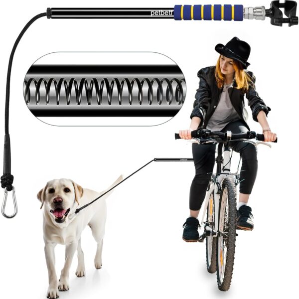 Petbetf Dog Bike Leash -Dog Hands Free Leas | Attachment | Bike Leash Attachment | with Quick Connect Mechanism | Safety Fit for Outdoor | Easy to Installation and Removal,2Years Warranty Black