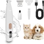 Nordusk Pet Paw Fur Trimmer, Calm Clippers for Cats, Electric Dog Trimmer for Paws, Low Noise Calming Clipper, Precision Gentle Safe Trimming with Led Light, Waterproof Rechargeable