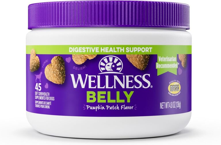 Wellness Pumpkin Patch Flavored Soft Chew Digestive Health Supplements for Dogs, 45 Count