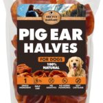 BRUTUS & BARNABY Pig Ear Halves for Dogs, 15 Ct.  All-Natural Single Ingredient Dog Chews, Slow Cooked & Fully Digestible Rawhide Alternative