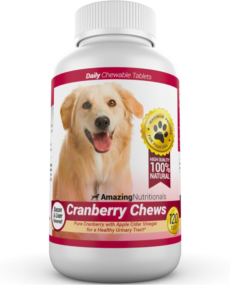 Amazing Cranberry for Dogs Pet Antioxidant, Urinary Tract Support Prevents and Eliminates UTI in Dogs, 120 Chews