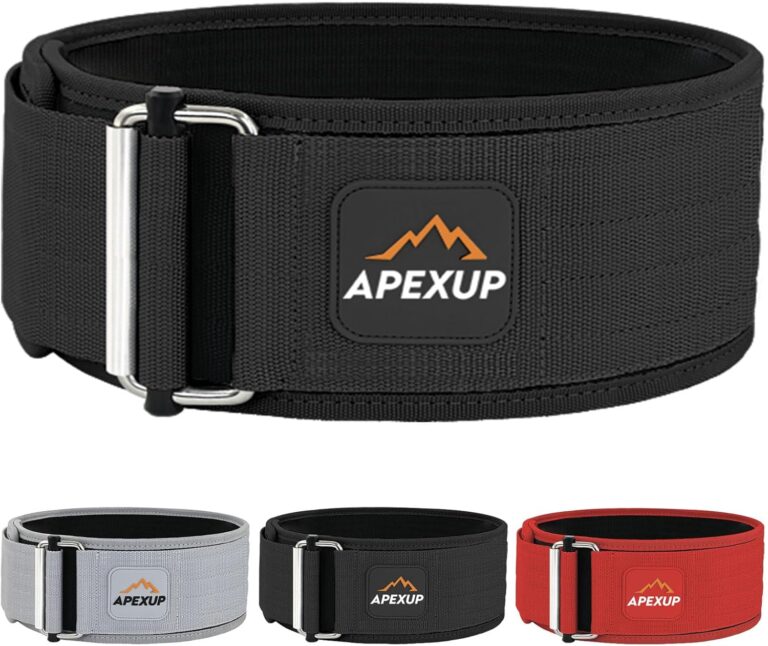 APEXUP Weight Lifting Belt, 4 Inch Quick Locking Gym Belt Fitness Weightlifting Belt for for Squats, Weightlifting and Strength Training