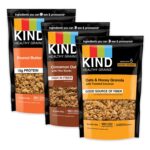 KIND Healthy Grains Granola, Variety Pack, Peanut Butter, Cinnamon Oat, Oats & Honey, Healthy Snacks, Gluten Free, 100% Whole Grains, 5-10g Protein, 11oz, 3 Count